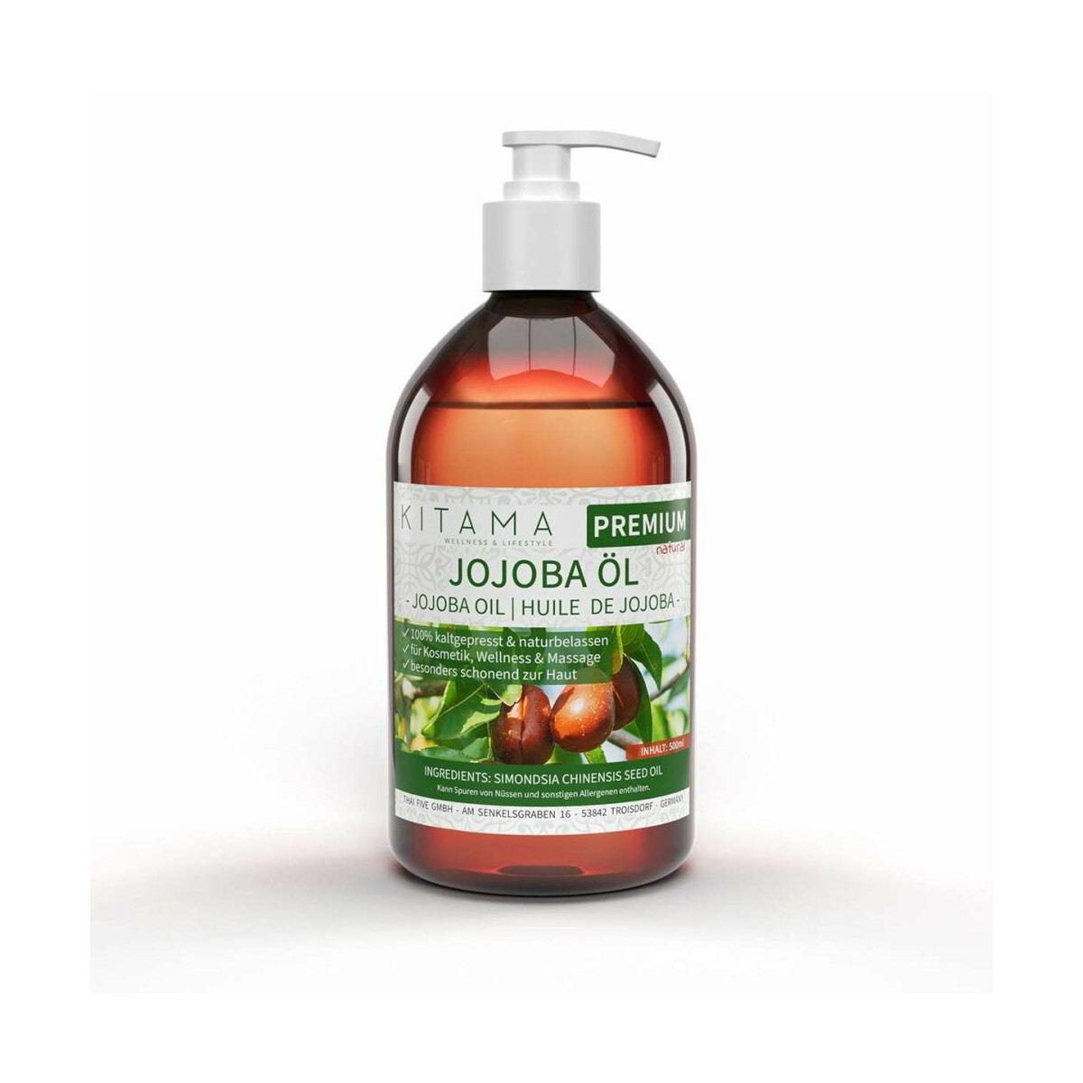 Kallpressad jojobaolja 500ml box