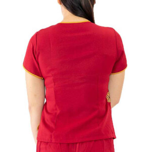 Bluse / Shirt - Traditionelle Thaimassage Kleidung S Rot