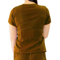 Bluse / Shirt - Traditionelle Thaimassage Kleidung L Braun