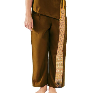Pantaloni - Abbigliamento tradizionale per il massaggio thailandese M Marrone