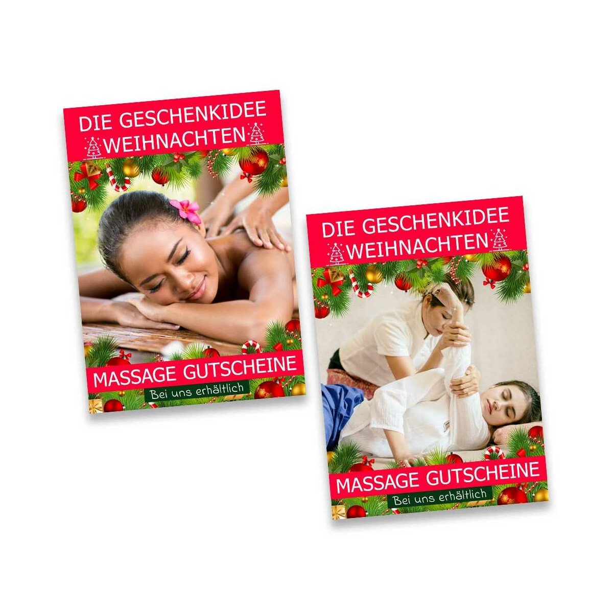 Set: 2 Plakate DIN A1 Gutschein-Verkauf an Weihnachten