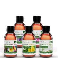 Aceite de masaje Aroma Thai Set de 5 - Dok Mok Leelawadee Orquídea Loto Ylang Ylang 250ml