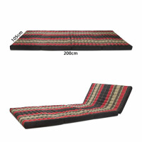 Colchón plegable Thai Mat Lounger con patrón floral 200cm x 110cm Rojo-Negro