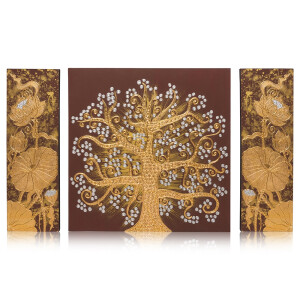 Thai Structure Picture 3-Piece Brown - 130 x 80cm - No. 2