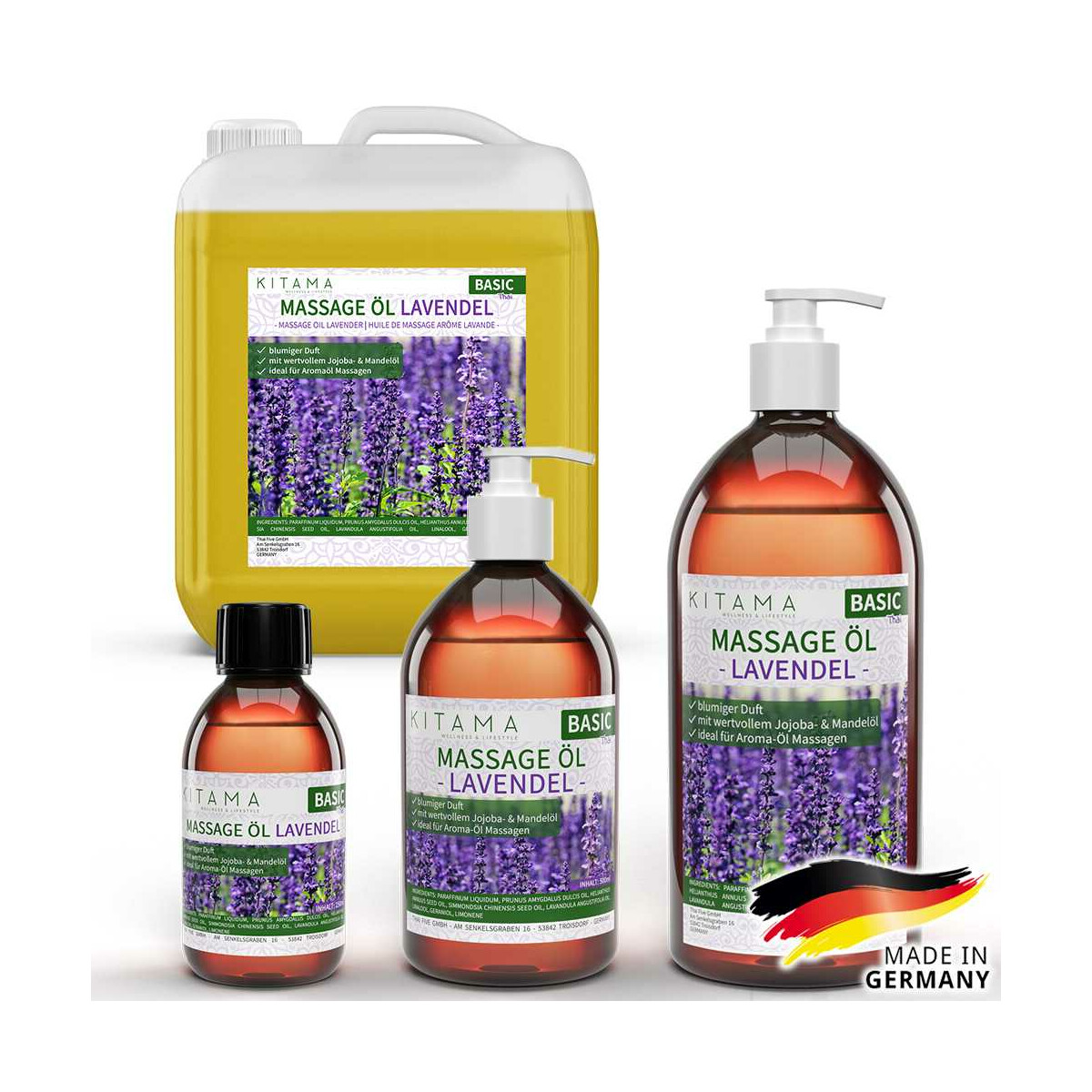 Huile à massage Relaxante Lavande 50 ml. - Les Jardins Arômes et Saveurs -  Lavande et fines herbes