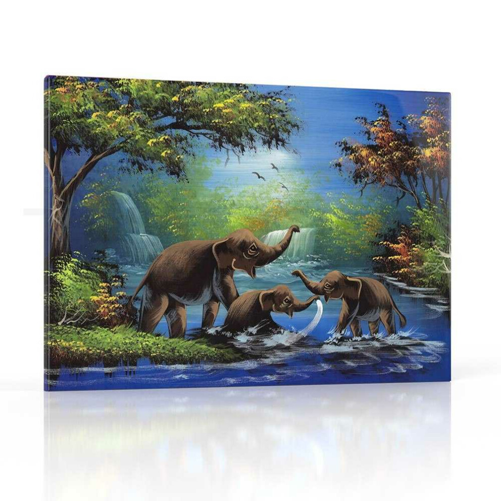 Arte tailandés Elefantes en paisaje natural Tailandia - Número 3
