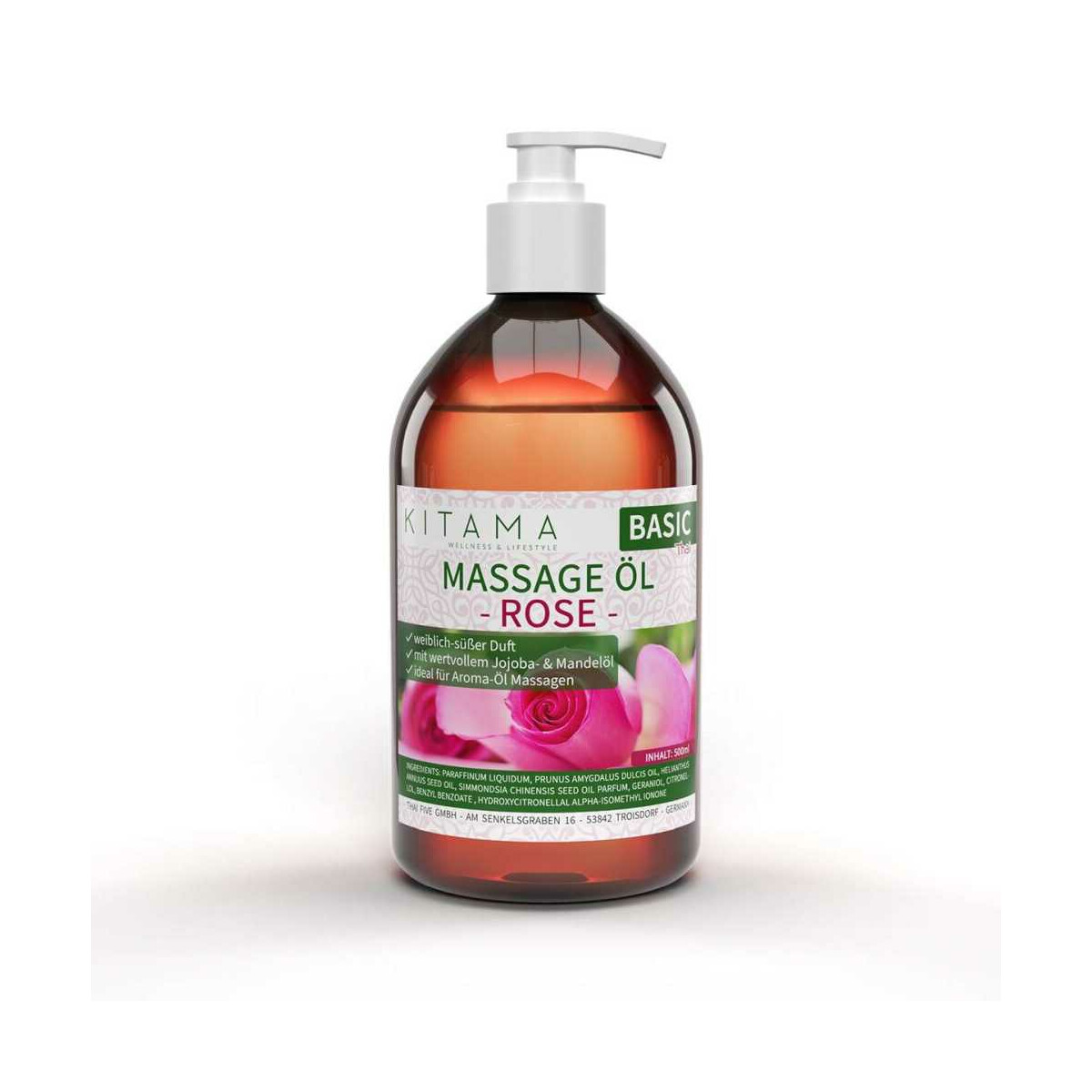 Olio da massaggio aroma Rosa 500ml box