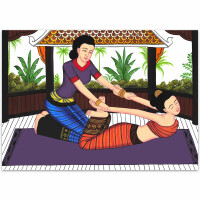 Set: 6 Poster Thai Kunst Bild Traditionelle Thaimassage Siam - Design 2