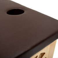 NUR Matratze für Massageliege mit Holzplatte Länge: 200cm x 100 cm Dunkel-Braun
