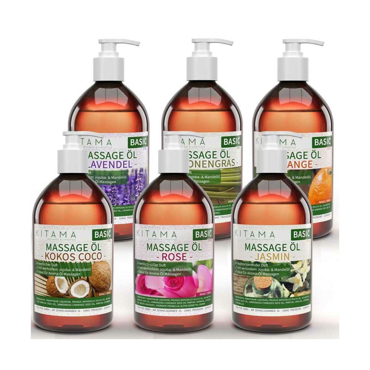 Massage Oil Aroma Set 6 pcs. - Jasmine,  box