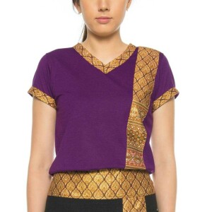 T-Shirt Donna per Massaggio Thai con Motivo Tradizionale, S–XXL - 7 Colori