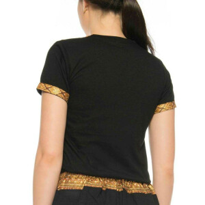 Thai massage T-shirt unisex (men & women) with traditional pattern, Regular Fit M Black