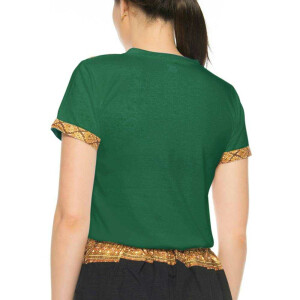 T-shirt de massage thaï unisexe (homme & femme) avec motif traditionnel, Regular Fit XXL Vert foncé