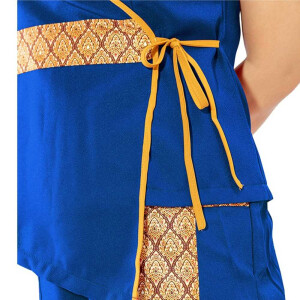 Bluse / Shirt - Traditionelle Thaimassage Kleidung S Blau