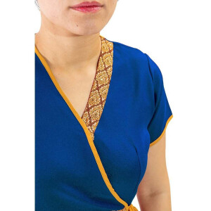 Chemisier / chemise - Vêtements traditionnels de massage thaïlandais M Bleu