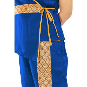 Bluse / Shirt - Traditionelle Thaimassage Kleidung M Blau
