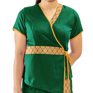 Chemisier / chemise - Vêtements traditionnels de massage thaïlandais M Vert