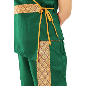 Blusa / Camisa - Ropa de masaje tradicional tailandesa M Verde