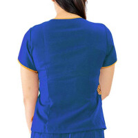 Chemisier / chemise - Vêtements traditionnels de massage thaïlandais L Bleu