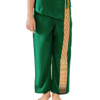 Pantaloni - Abbigliamento tradizionale per il massaggio thailandese L Verde