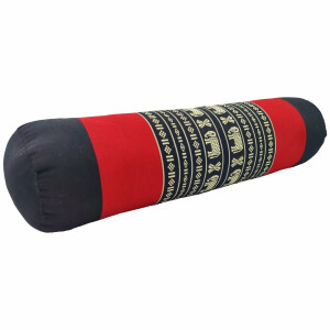 Thai cushion roll 50cm as leg rest arm rest made of Thai kapok Red-Black