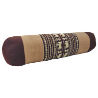 Thai cushion roll 50cm as leg rest arm rest made of Thai kapok Beige-Brown