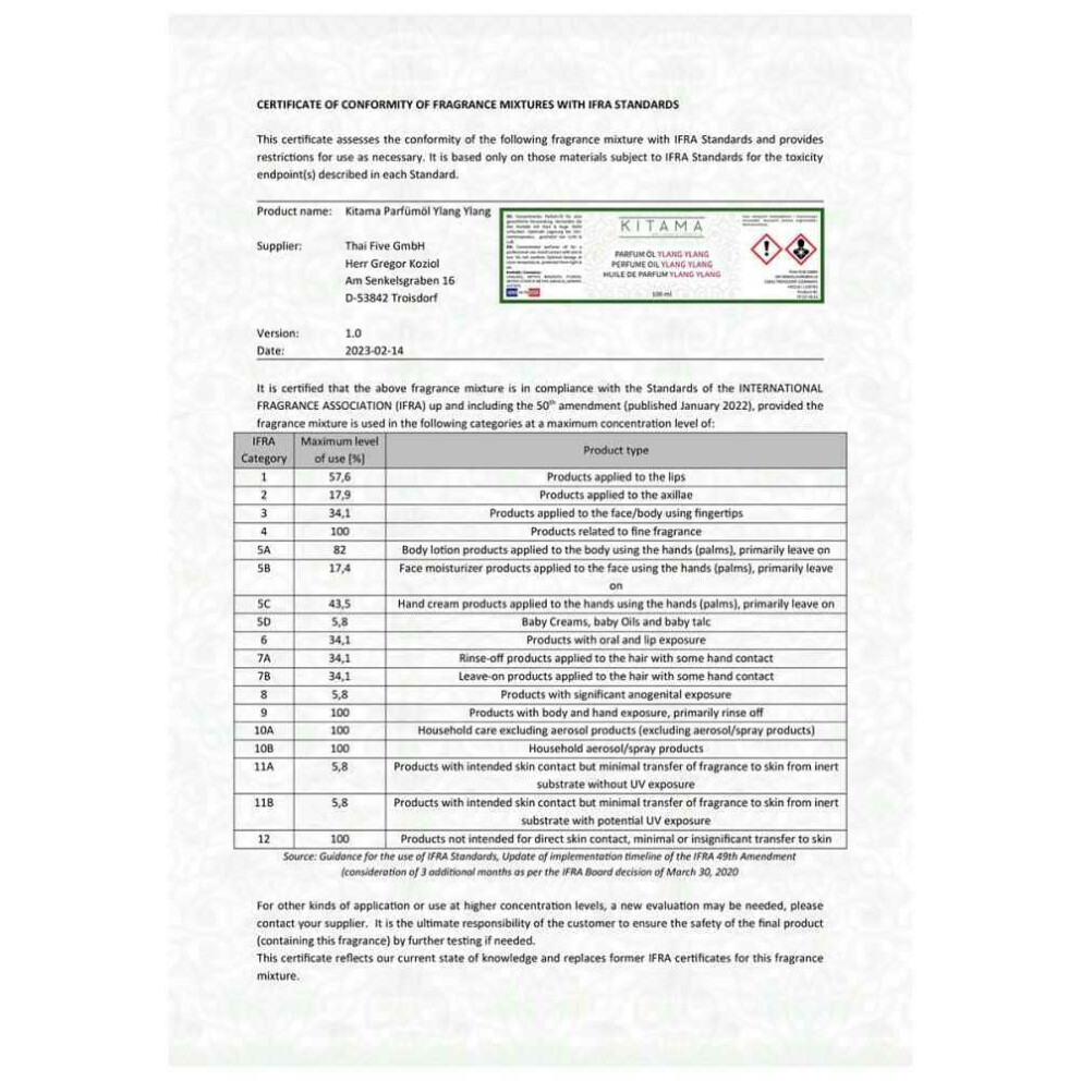 Perfume oil Ylang Ylang Cananga 100ml for cosmetics