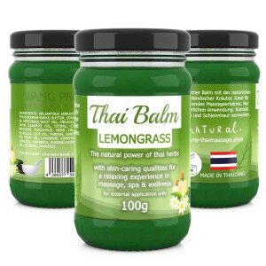 Bálsamo de masaje de hierbas tailandesas - Hierba limón (verde) 100g (gramos)