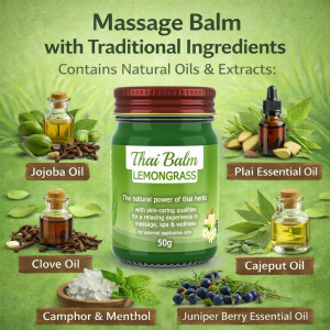 Massage-Balsam Thai Kräuter Balm - Zitronengras (grün) 100g
