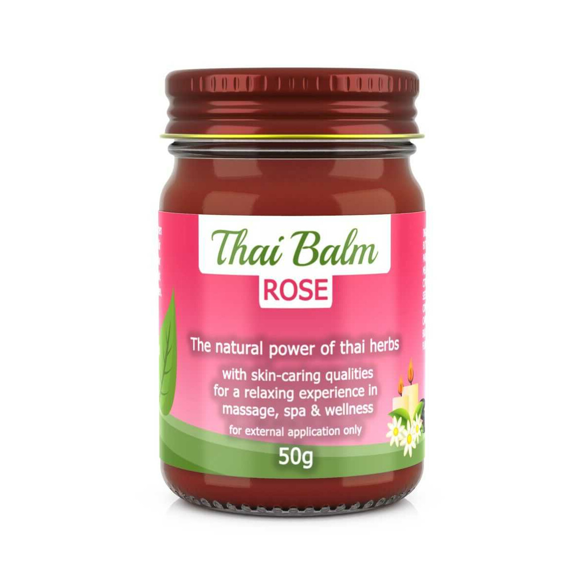 Balsamo per massaggi alle erbe thailandesi - Rosa (rosso)