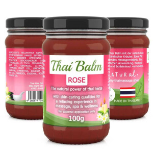 Massage Balm with Thai Herbs - Rose (Red) 100g (grams)