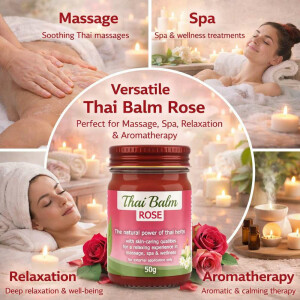 Massage Balm with Thai Herbs - Rose (Red) 100g