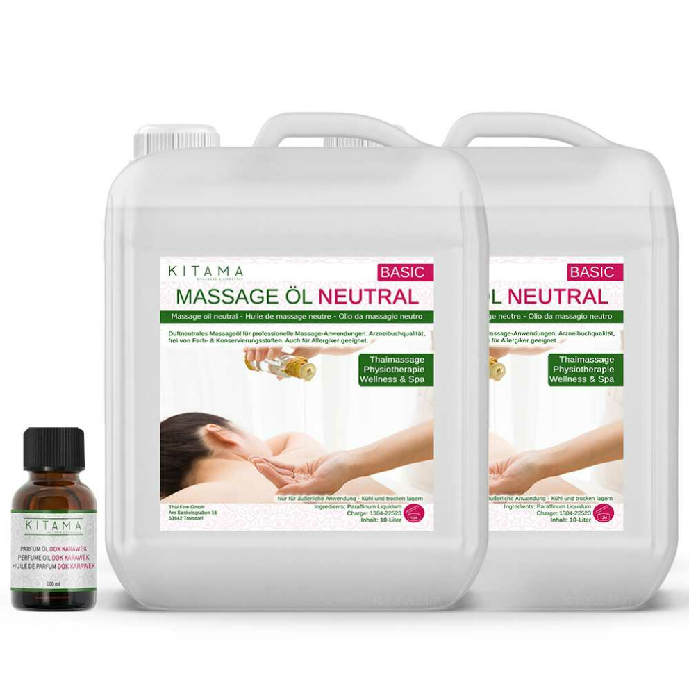 #2 DEAL: 2 x 10L huile de massage neutre + 100ml huile de parfum de votre choix