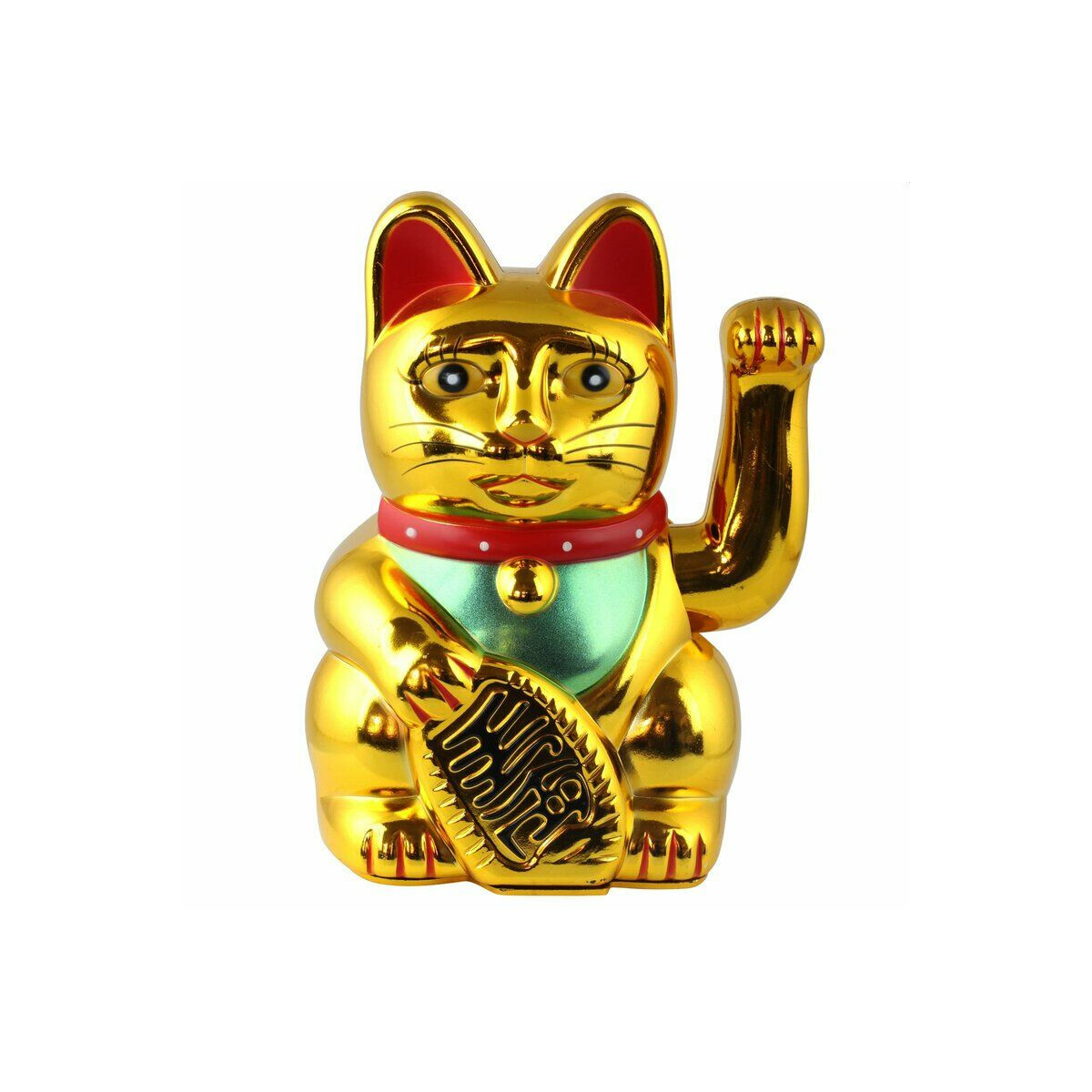 Waving Lucky Cat 15cm high Gold box