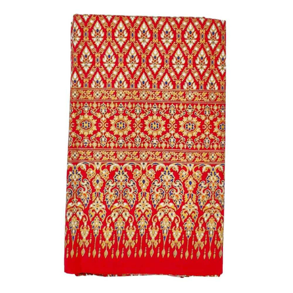 Thai Cloth Fabric Sarong - Thai Siam 2023 Premium Red