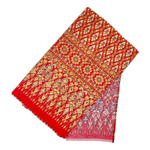 Thai Cloth Fabric Sarong - Thai Siam 2023 Premium Red