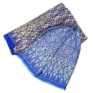 Sarong en tissu thaïlandais - Siam 2023 Premium Bleu
